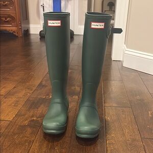 Hunter Green Tall Rain Boots